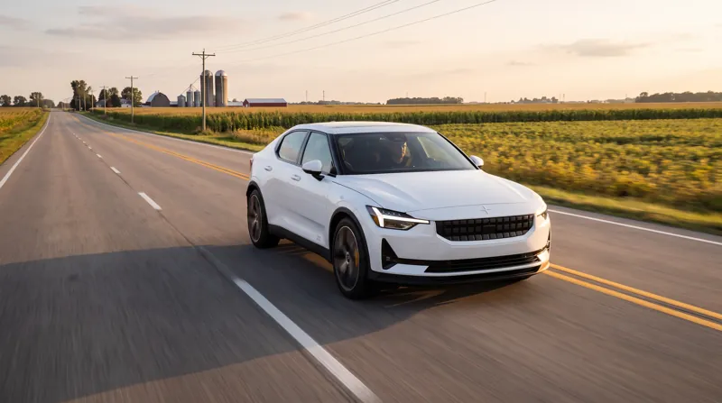 Auto insurance in Lake County, car on a rural Illinois road